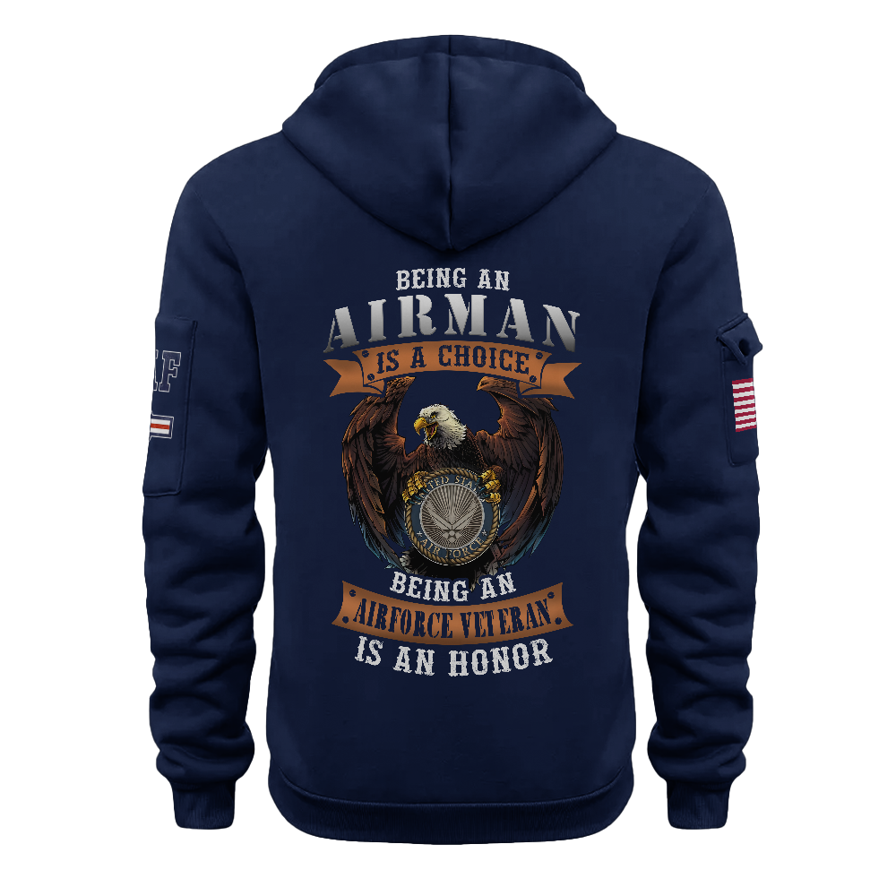 Being An Air Force Veteran Is An Honor Quarter Zip Hoodie