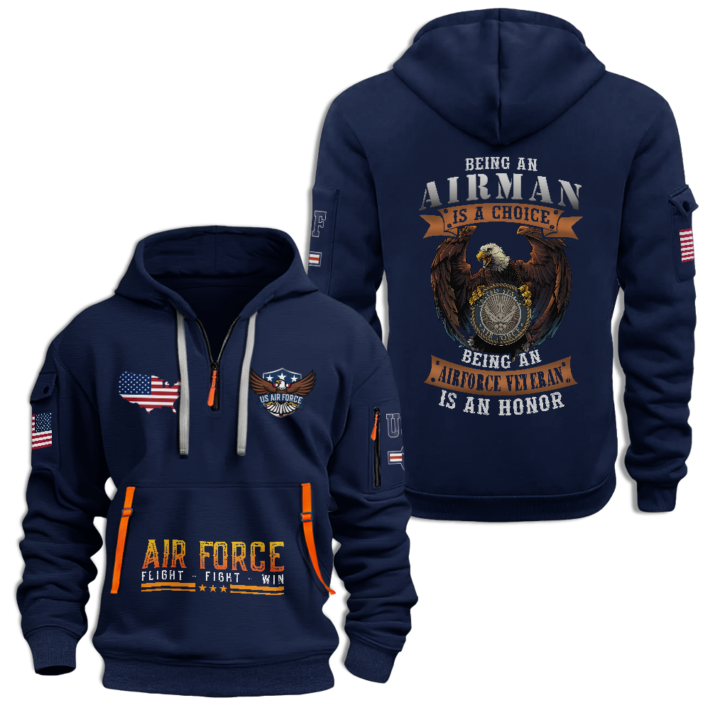 Being An Air Force Veteran Is An Honor Quarter Zip Hoodie