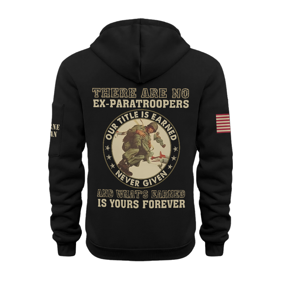 There's No Ex-Paratroopers Zipper Pouch Quarter-Zip Hoodie