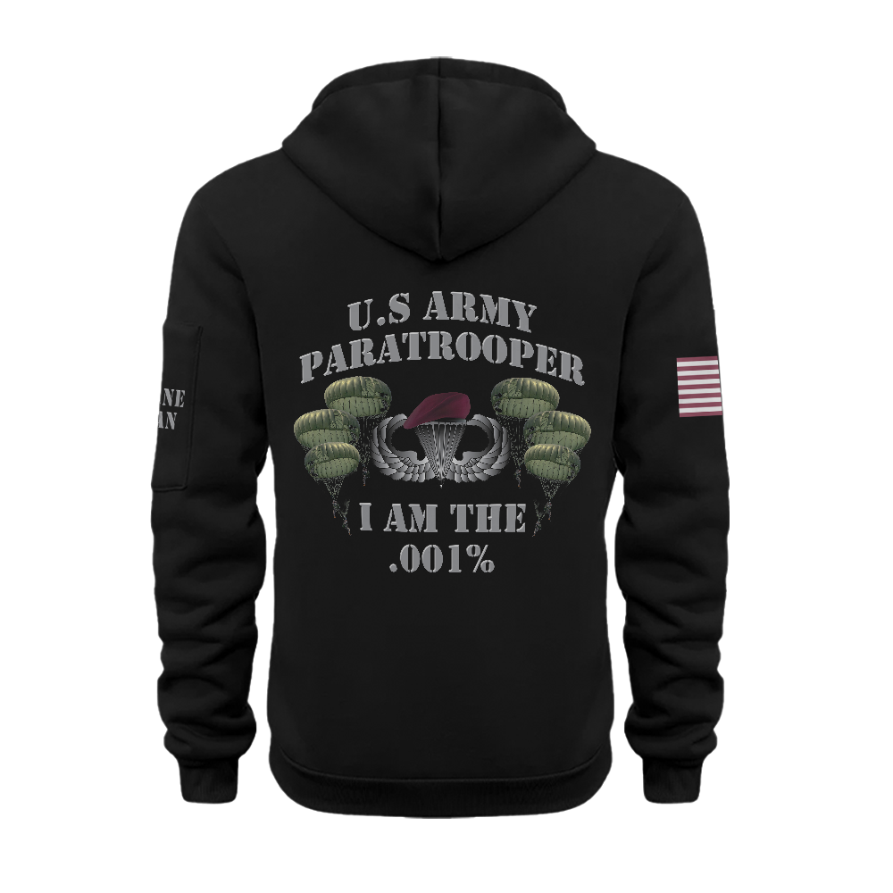 Army Paratrooper I'm The .001% Zipper Pouch Quarter-Zip Hoodie