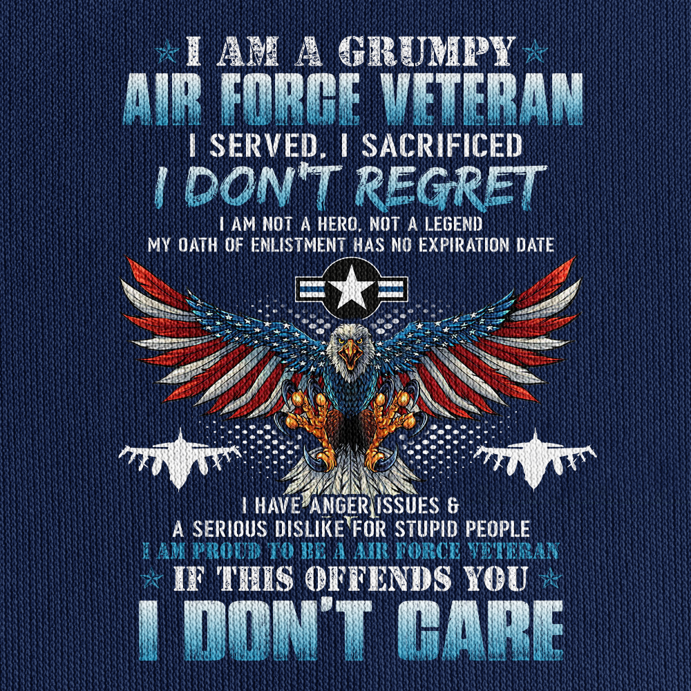 I Am A Grumpy Air Force Veteran Quarter Zip Hoodie