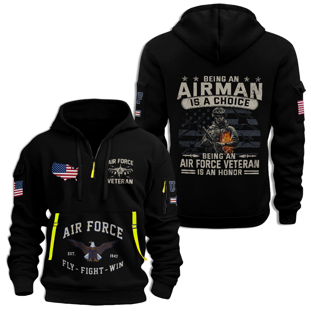 Being An Air Force Veteran Is An Honor Quarter Zip Hoodie