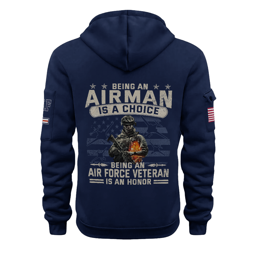 Being An Air Force Veteran Is An Honor Quarter Zip Hoodie