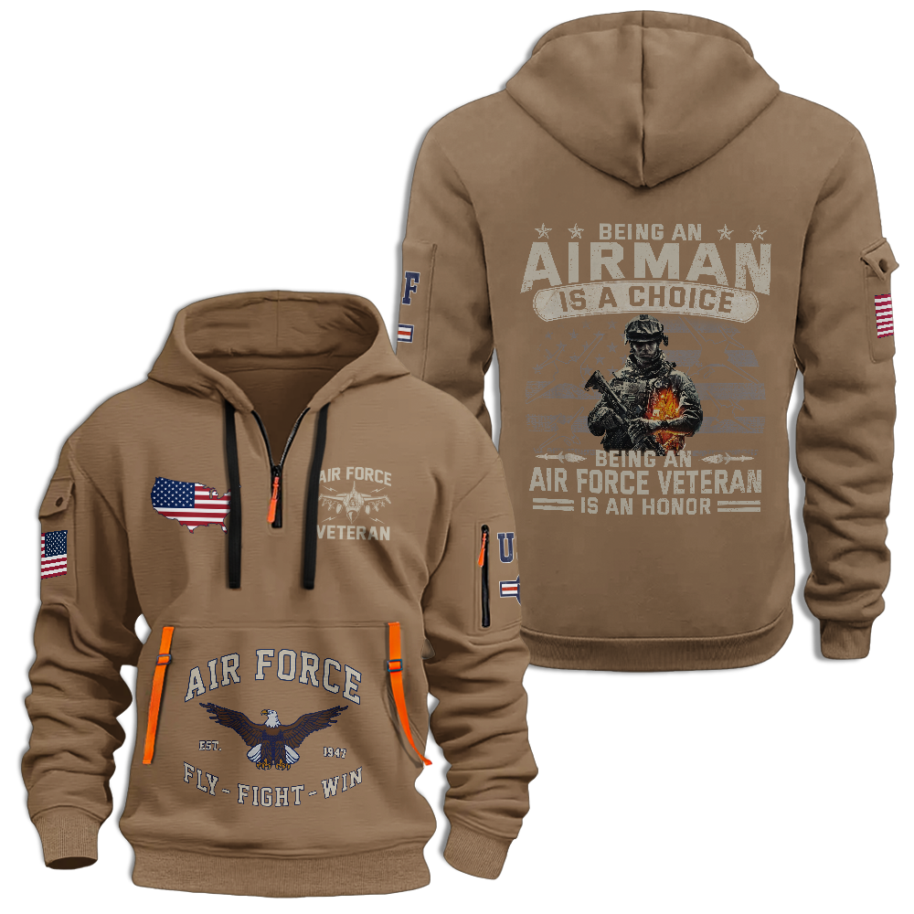 Being An Air Force Veteran Is An Honor Quarter Zip Hoodie