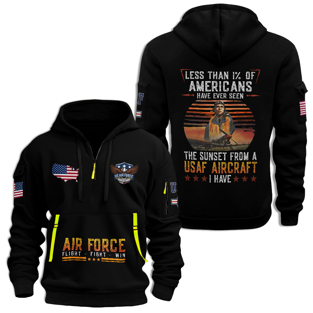 Less Than 1% Air Force Quarter Zip Hoodie