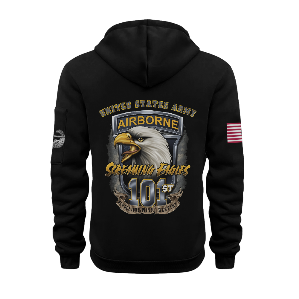 101st Airborne Zipper Pouch Quarter-Zip Hoodie