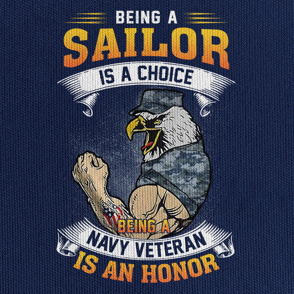 Being A Navy Veteran Is An Honor Personalizable Zipper Pouch Quarter-Zip Hoodie