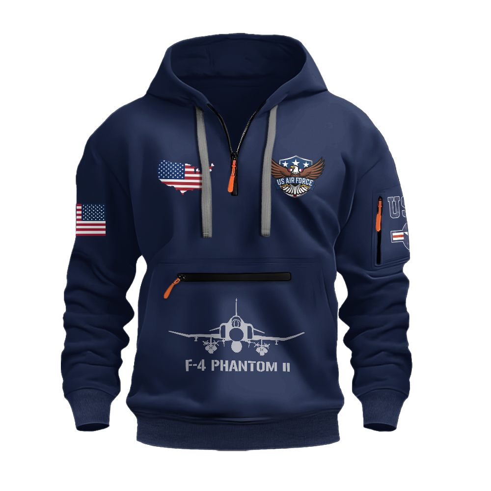 Air Force Gone But Never Forgotten Zipper Pouch Quarter-Zip Hoodie