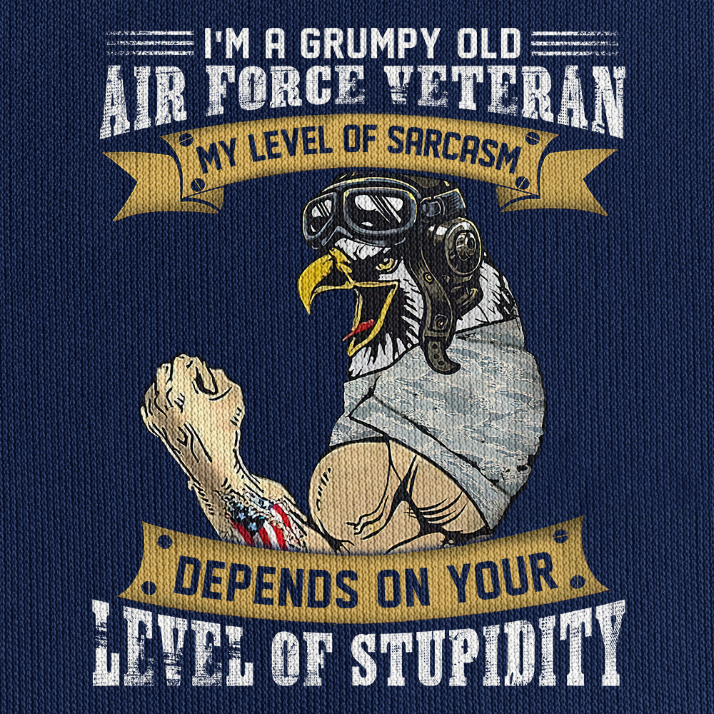 I'm A Grumpy Old Air Force Veteran Zipper Pouch Quarter-Zip Hoodie