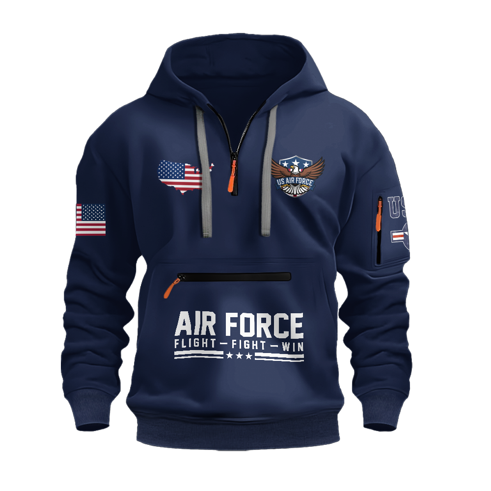 Why I Chose To Be An Air Force Veteran  Zipper Pouch Quarter-Zip Hoodie