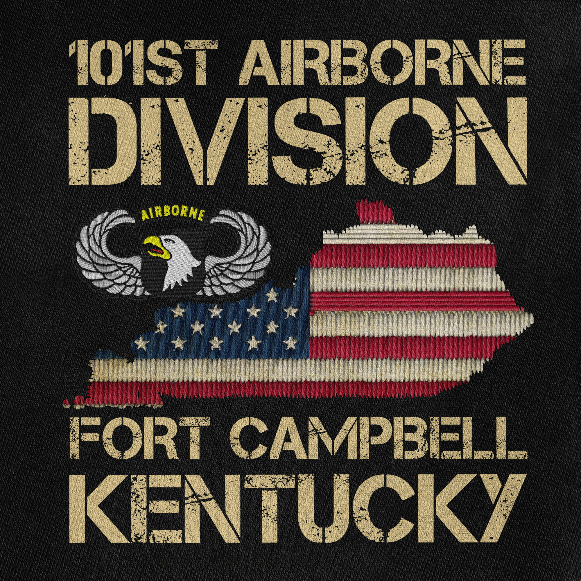 101st Airborne Fort Campbell Kentucky Direct to Embroidery Sweatshirt