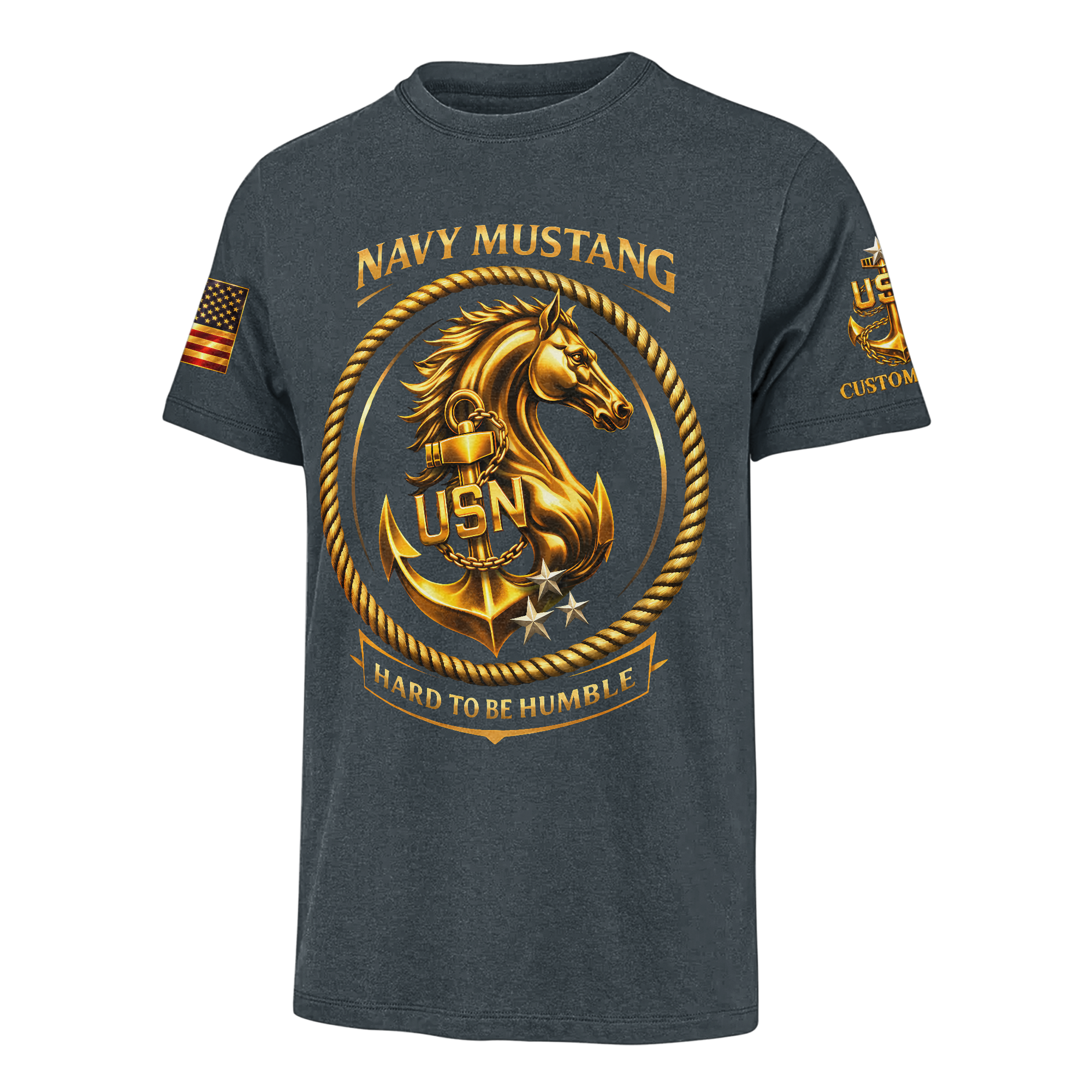 Personalizable Navy Mustangs Classic T-shirt
