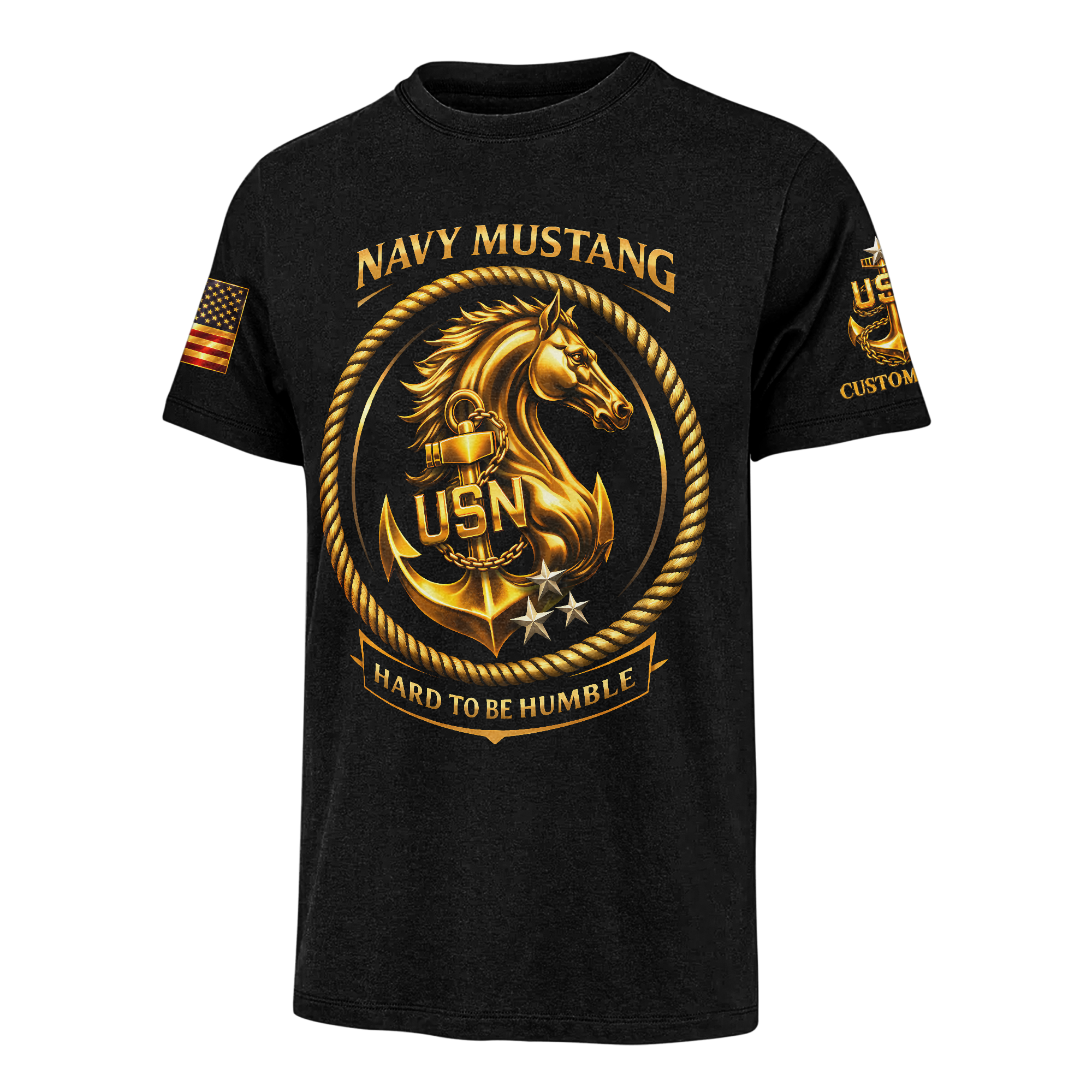 Personalizable Navy Mustangs Classic T-shirt