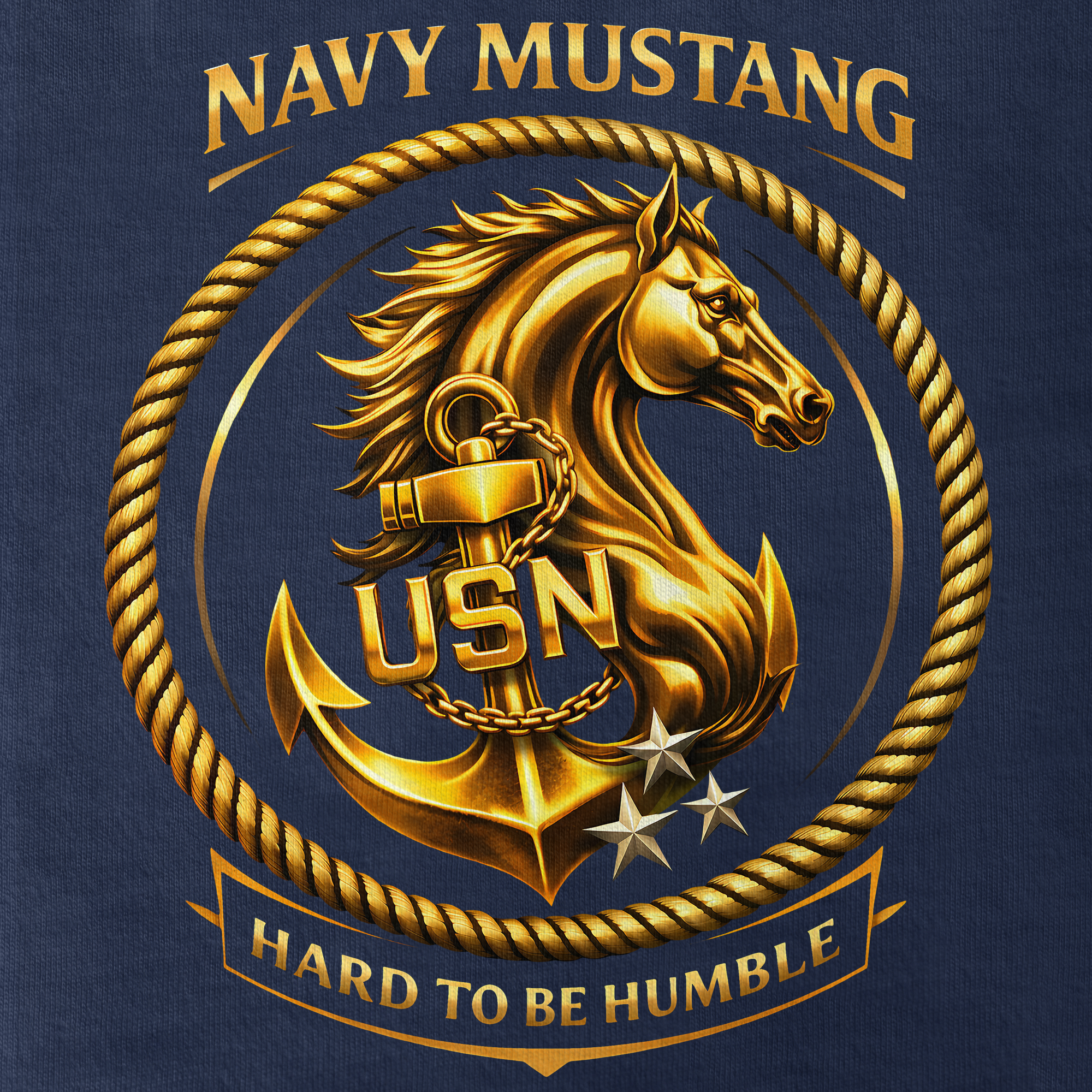 Personalizable Navy Mustangs Classic T-shirt