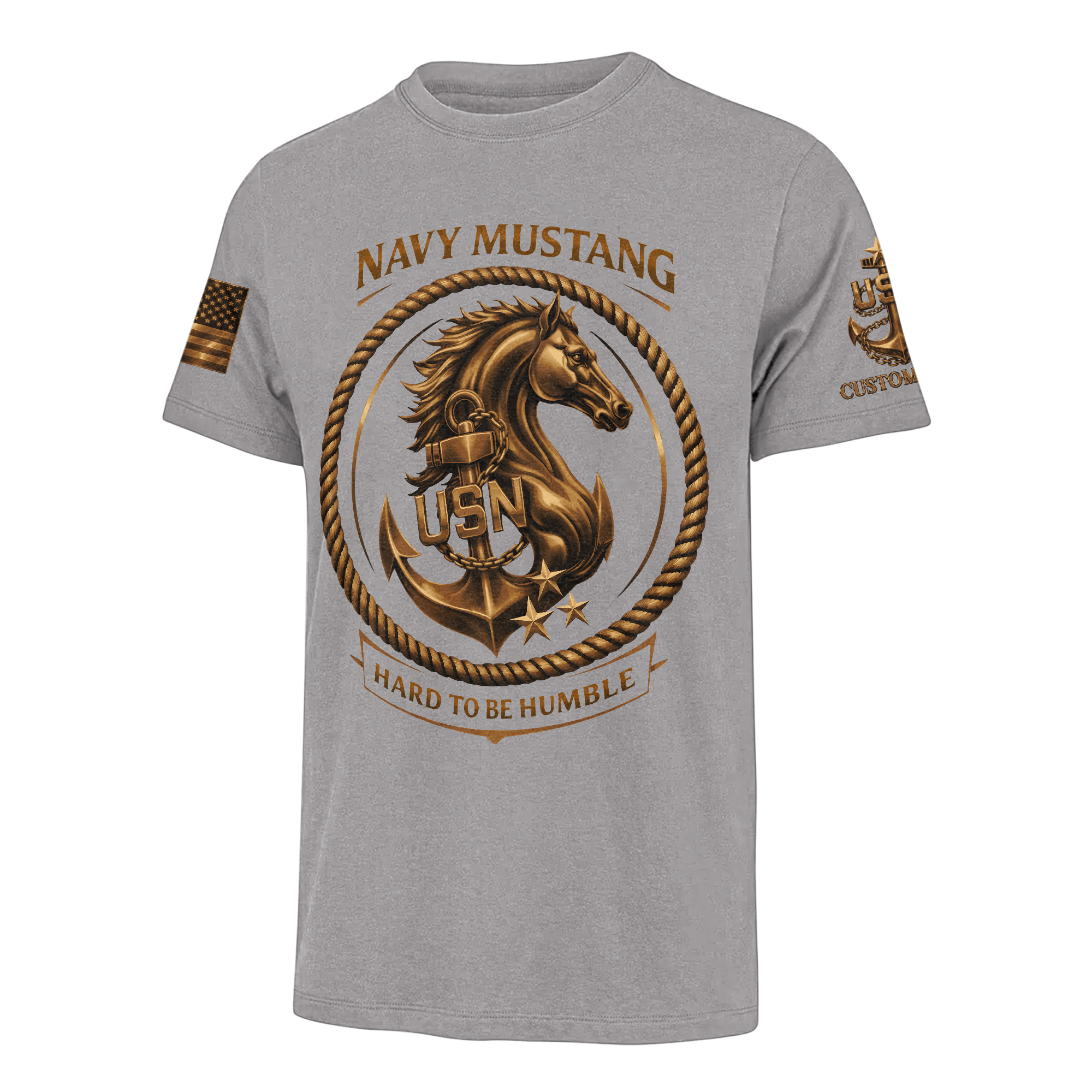 Personalizable Navy Mustangs Classic T-shirt