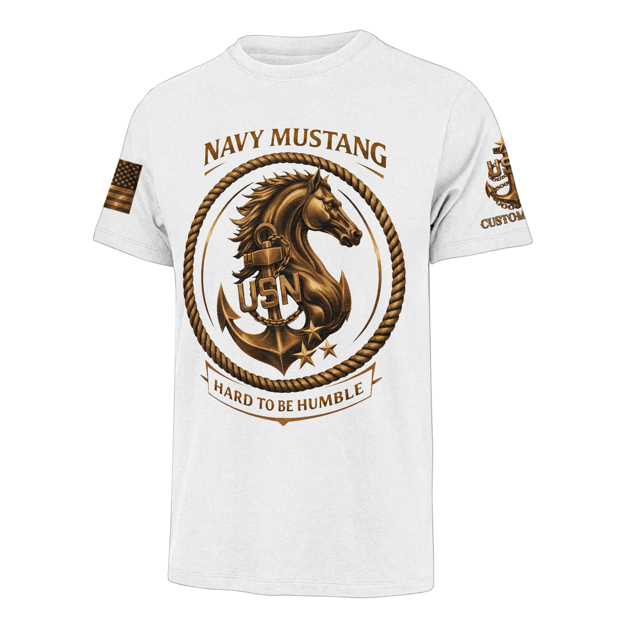 Personalizable Navy Mustangs Classic T-shirt
