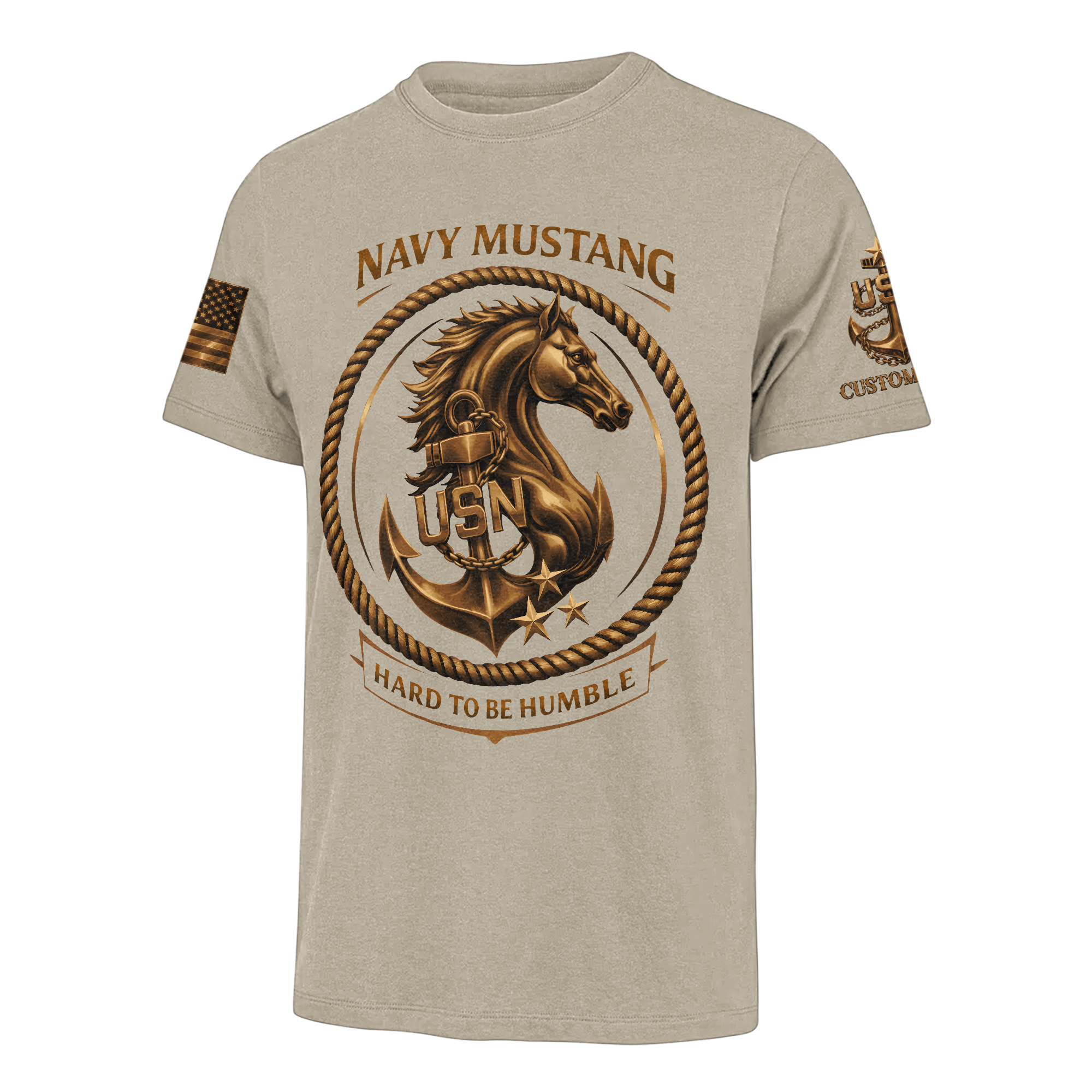 Personalizable Navy Mustangs Classic T-shirt