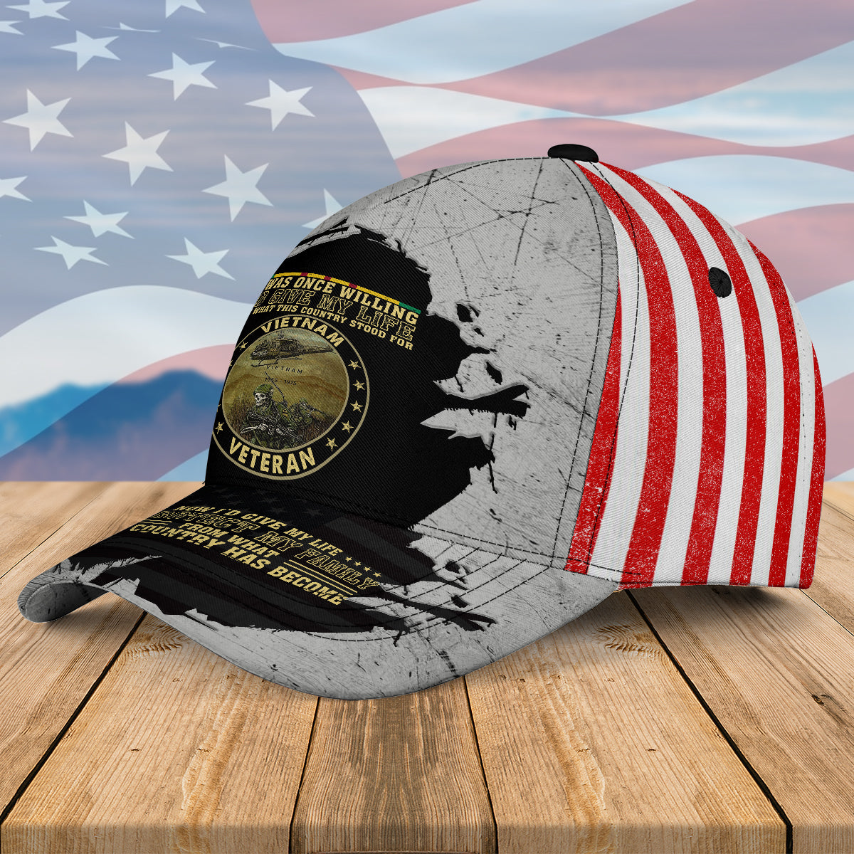 Vietnam Veteran Protect My Family Hat Cap