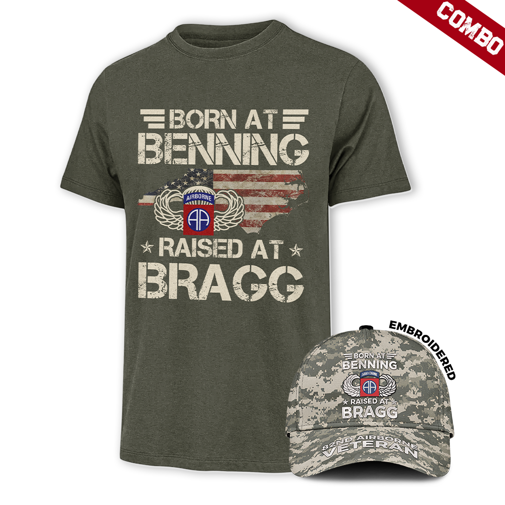 Born At Benning Raised At Bragg EAP Cap & Classic Tee Combo Bundle