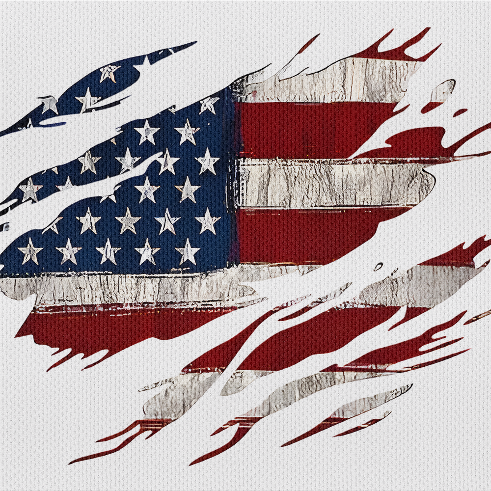American Patriotic Raglan Zip Polo Shirt