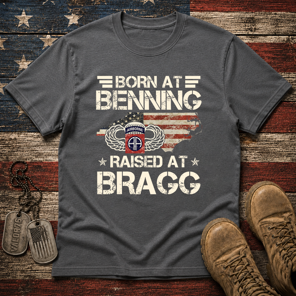 Born At Benning Raised At Bragg 82nd Airborne Classic Tee