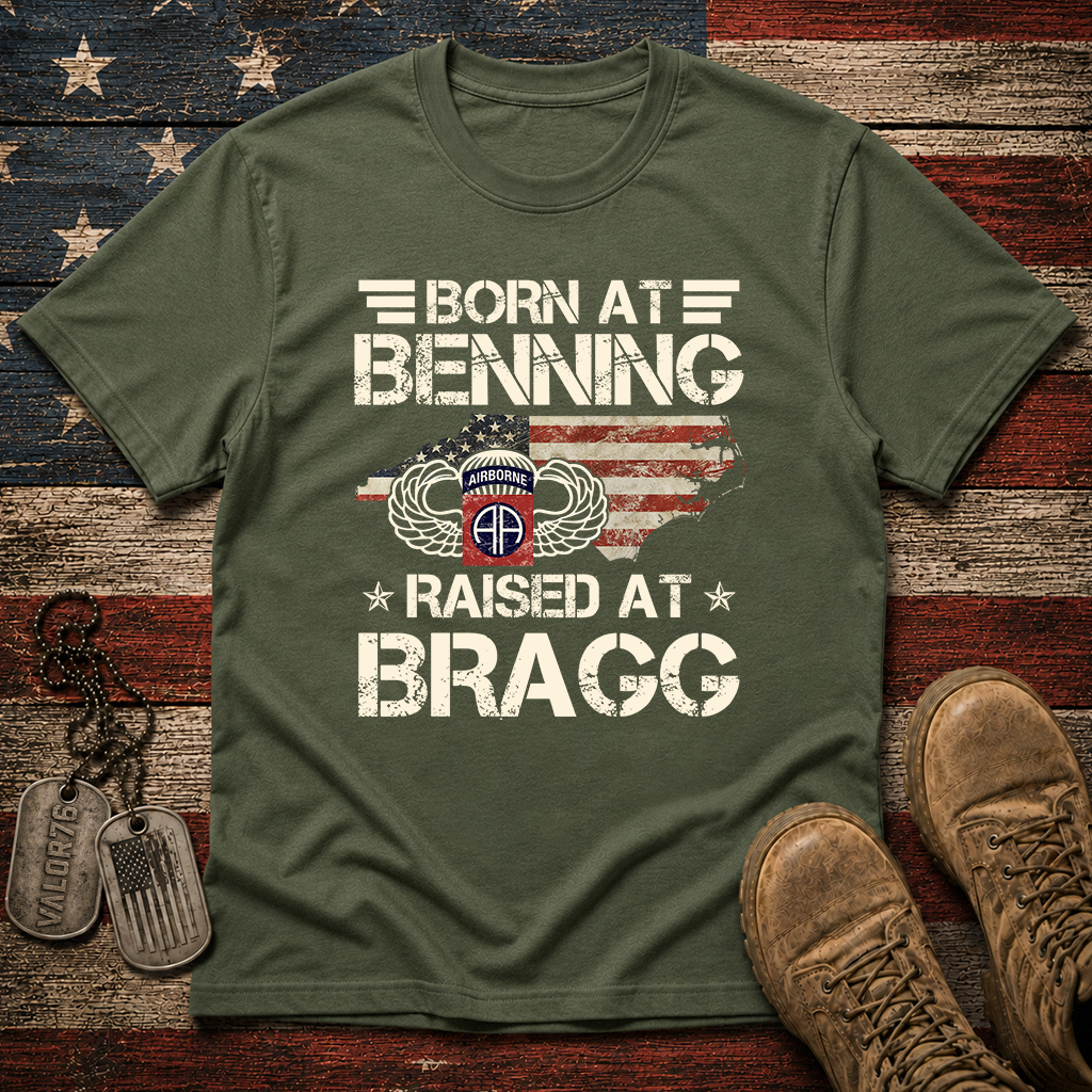 Born At Benning Raised At Bragg 82nd Airborne Classic Tee