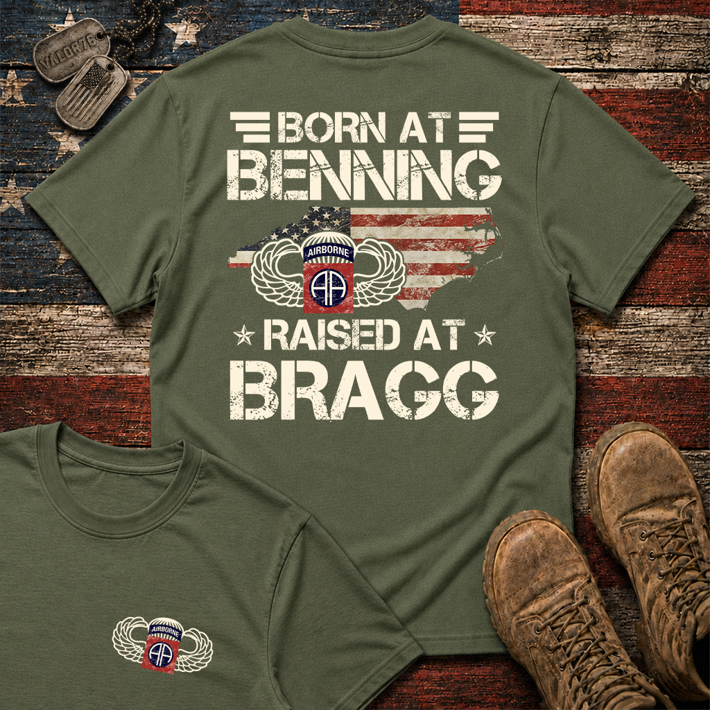 Born At Benning Raised At Bragg 82nd Airborne Classic Tee