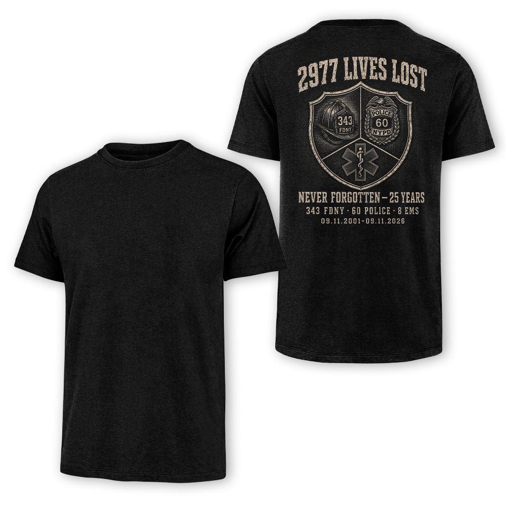 25 Years 9.11 2977 Lives Lost Classic Tee
