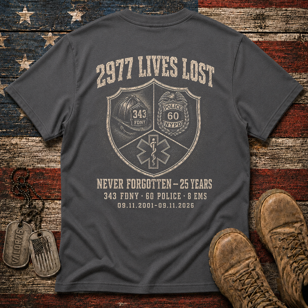 25 Years 9.11 2977 Lives Lost Classic Tee