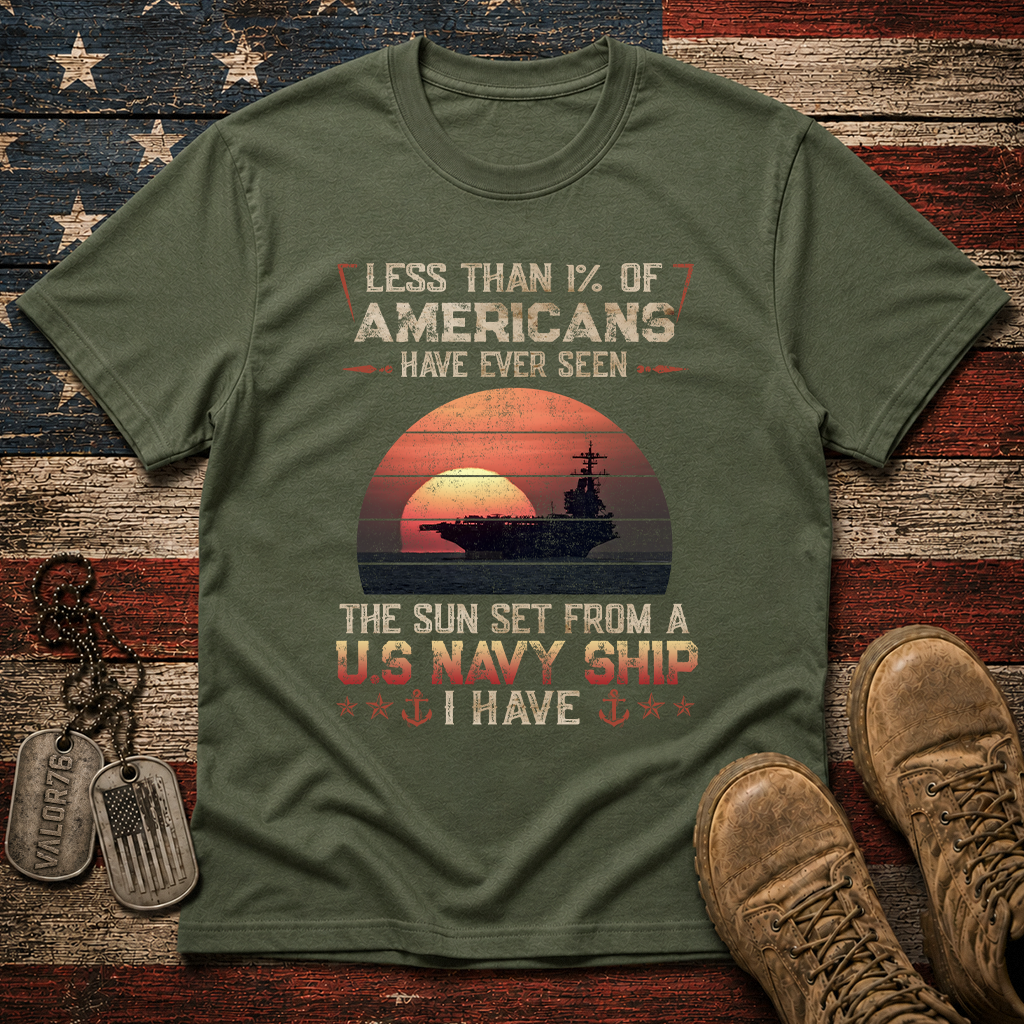 Less Than 1% Navy Ship Classic Tee