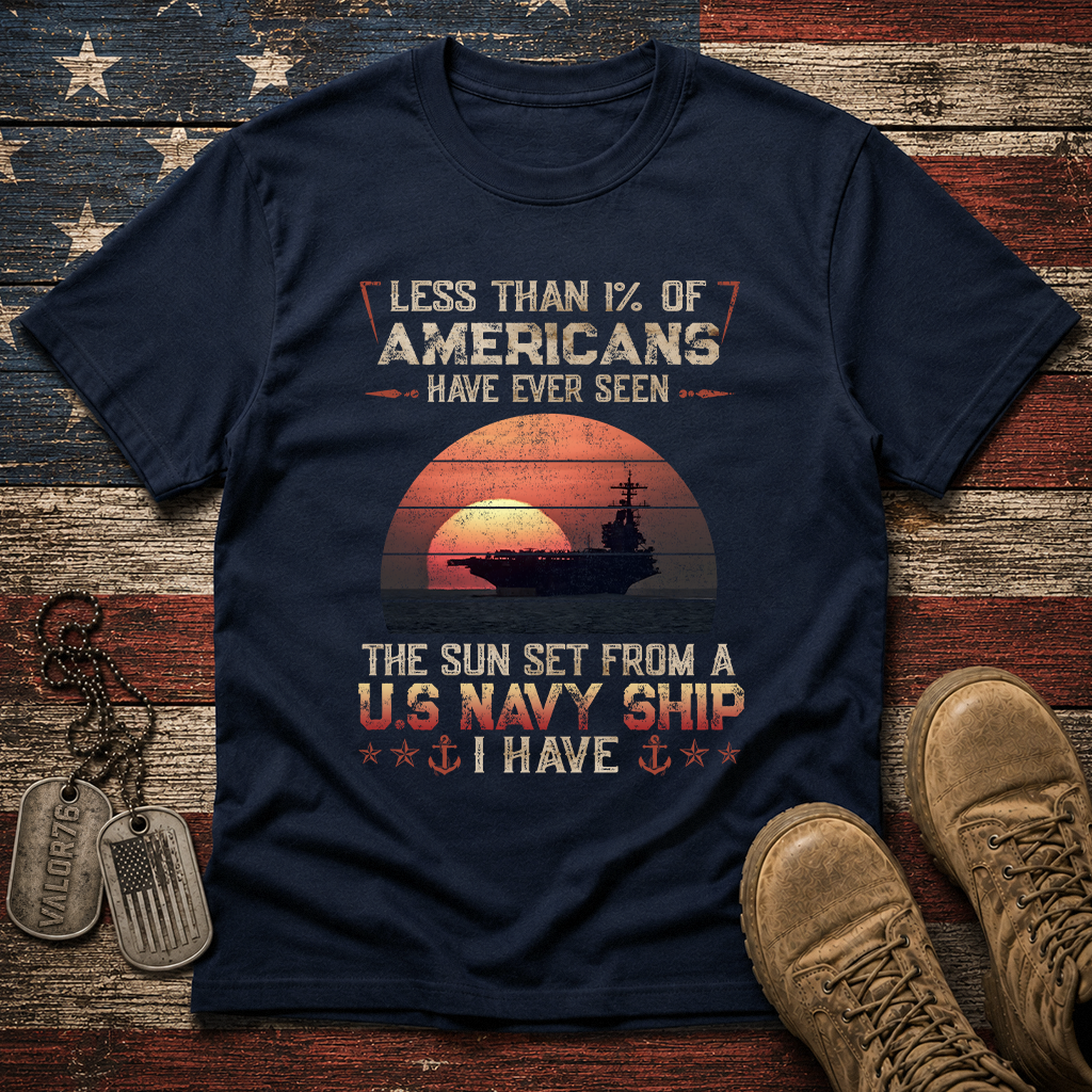 Less Than 1% Navy Ship Classic Tee