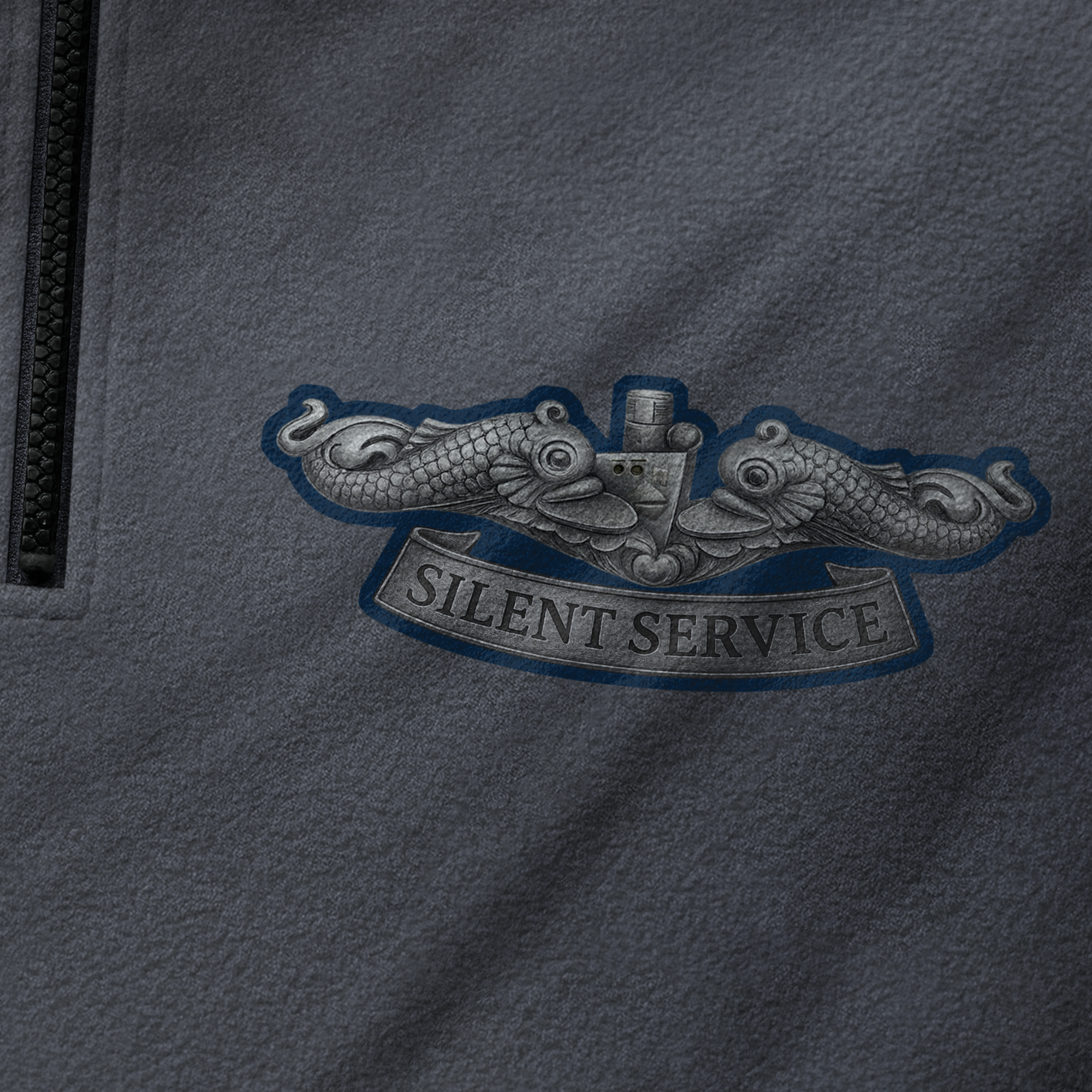 Submarine Service Silver Dolphins Sweatshirt & Steel Watch Combo Bundle