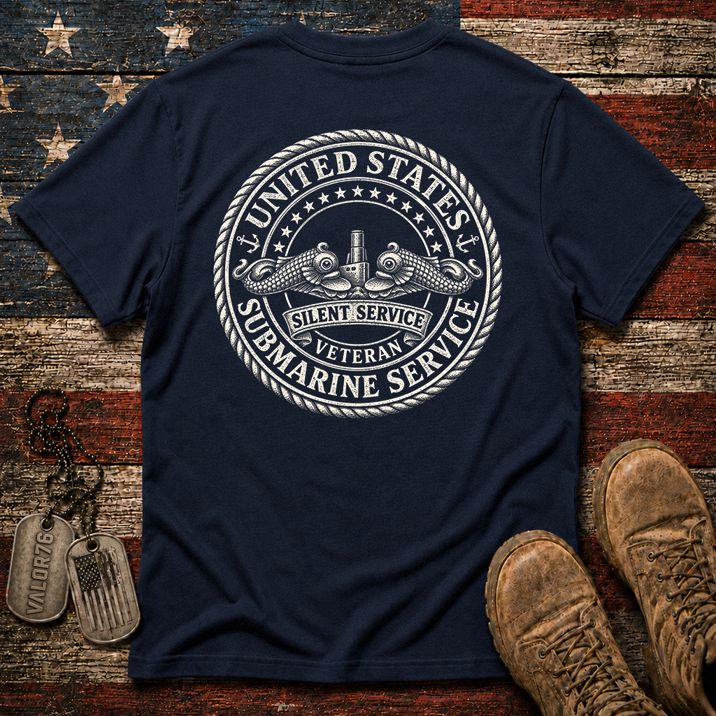 Silent Service Veteran Silver Dolphins Classic Tee