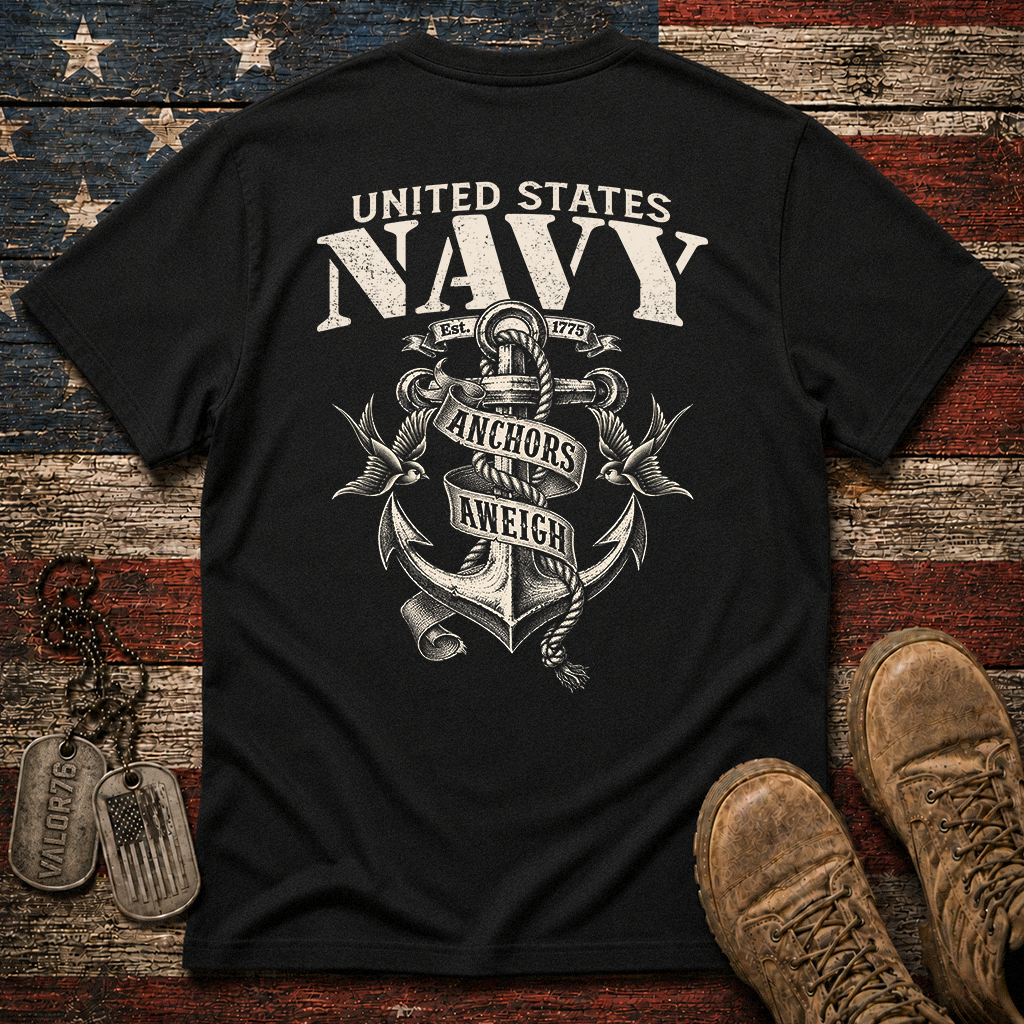Navy Anchors Aweigh Classic Tee