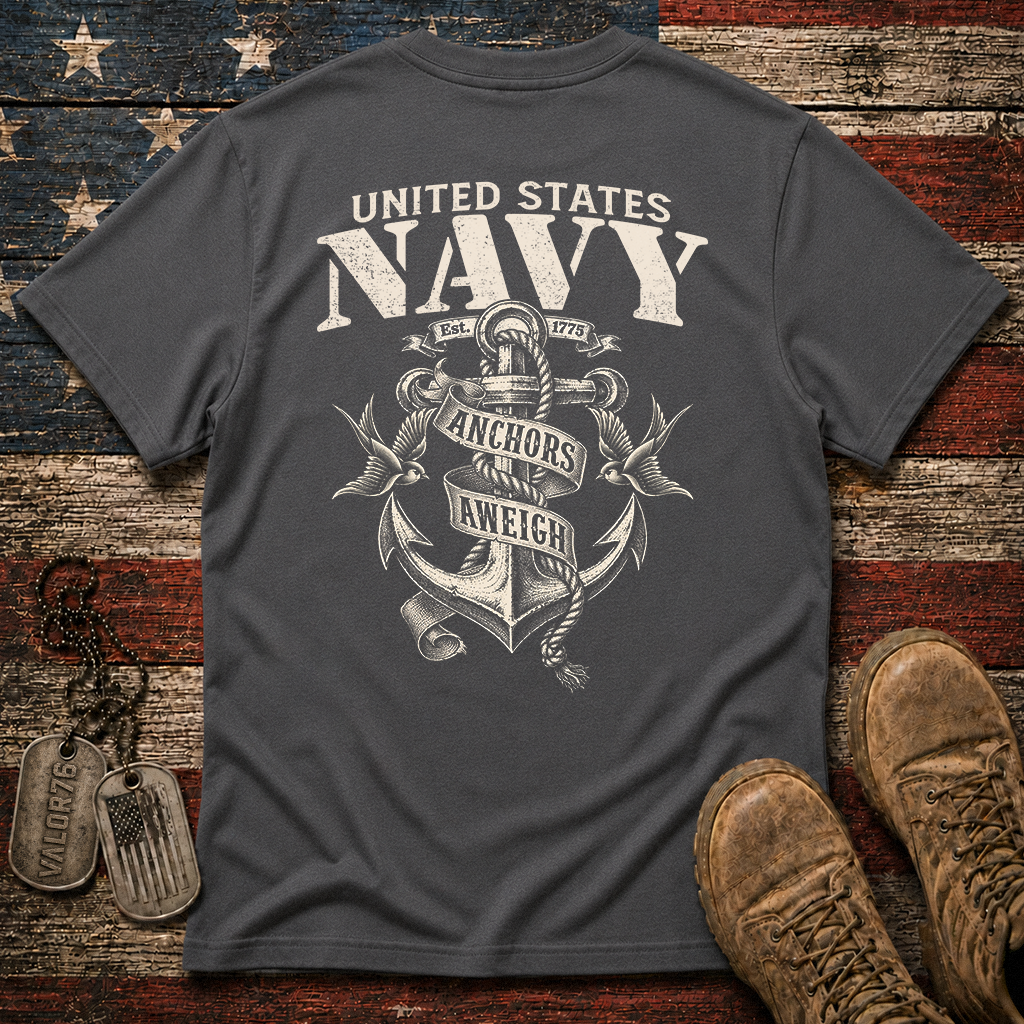 Navy Anchors Aweigh Classic Tee