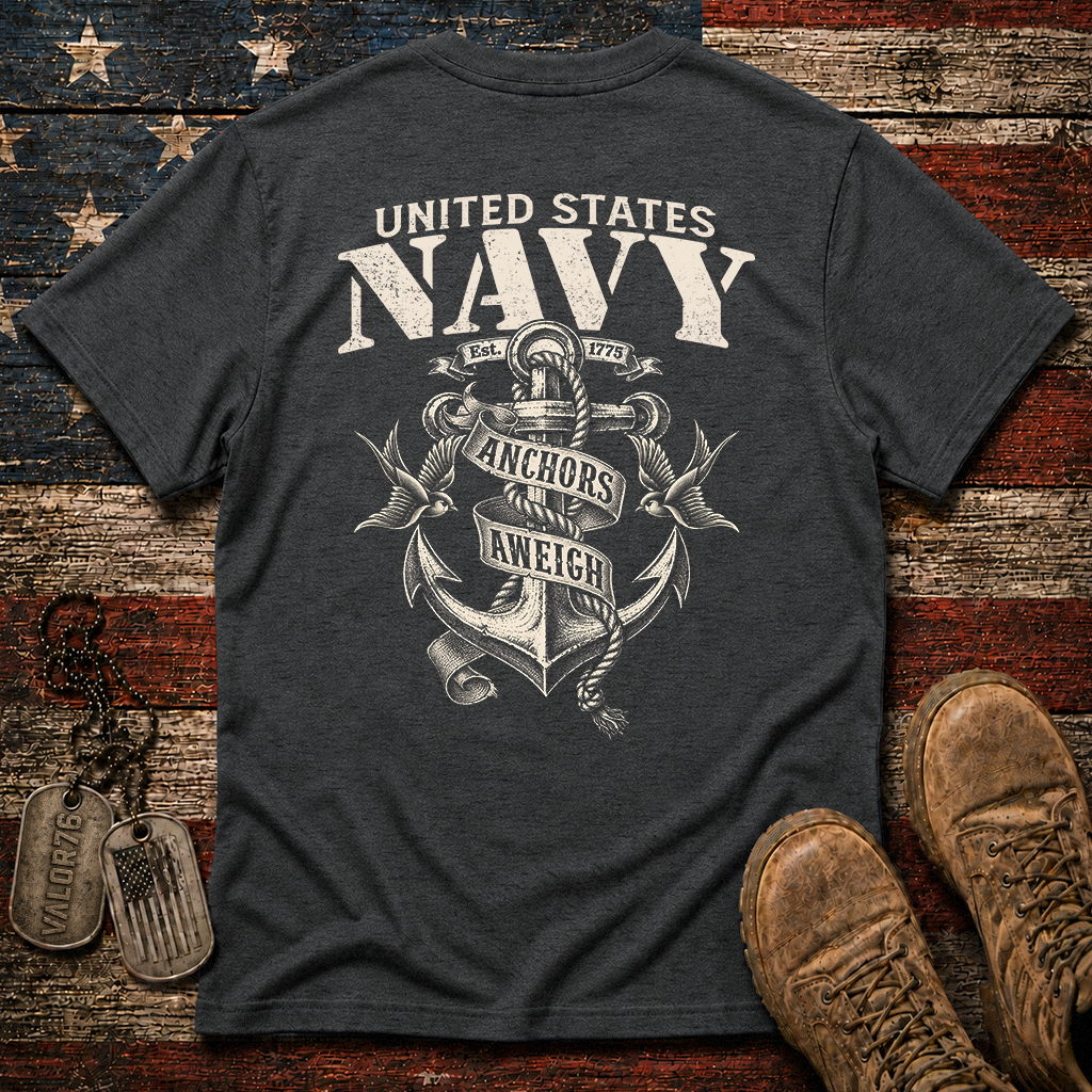 Navy Anchors Aweigh Classic Tee