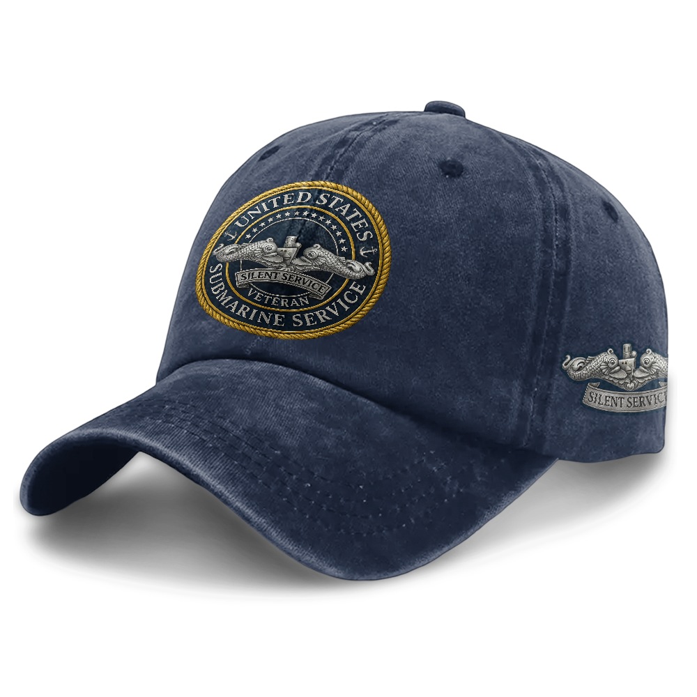 Submarine Service Silver Dolphins Sweatshirt & Washed Cap Combo Bundle