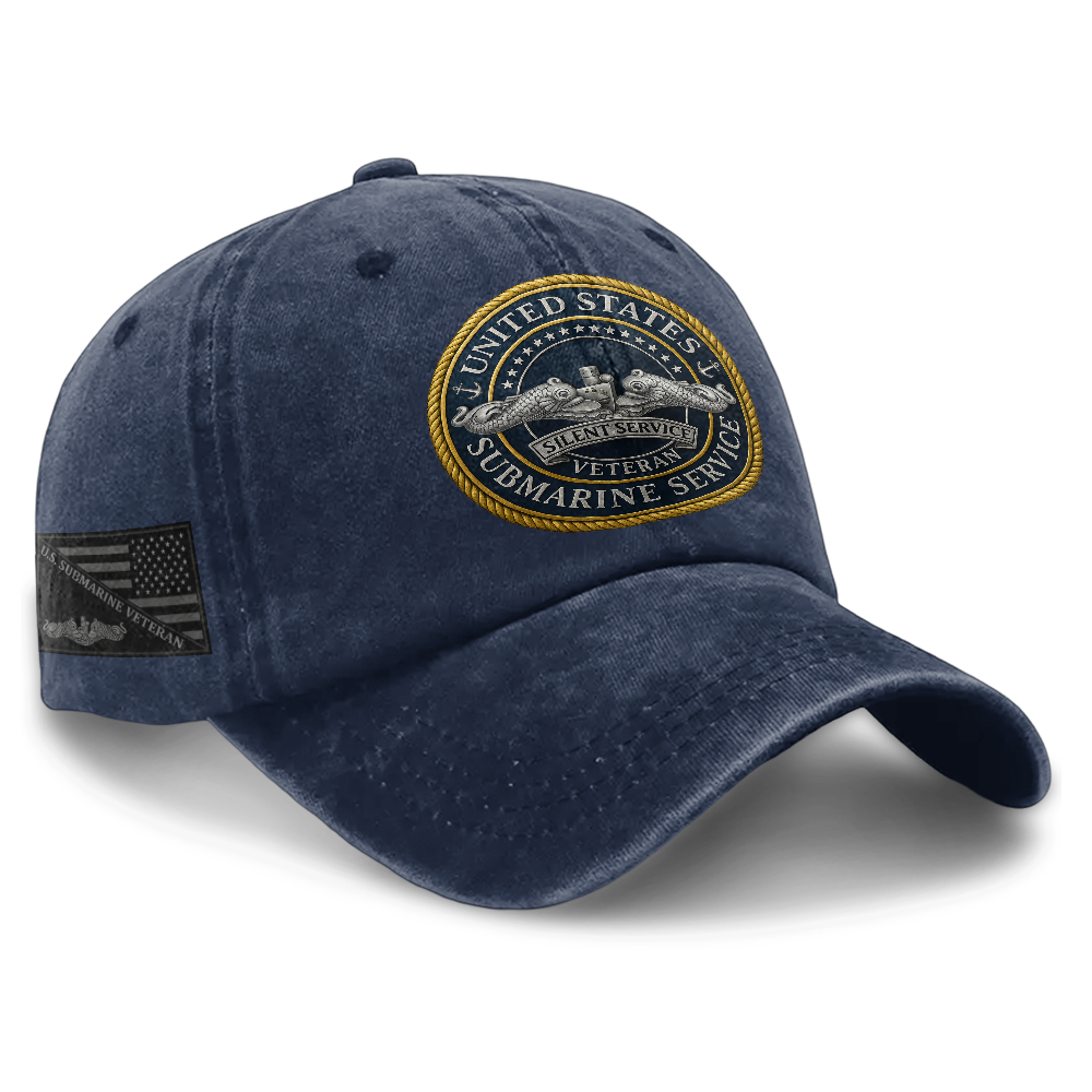 Submarine Service Silver Dolphins Sweatshirt & Washed Cap Combo Bundle