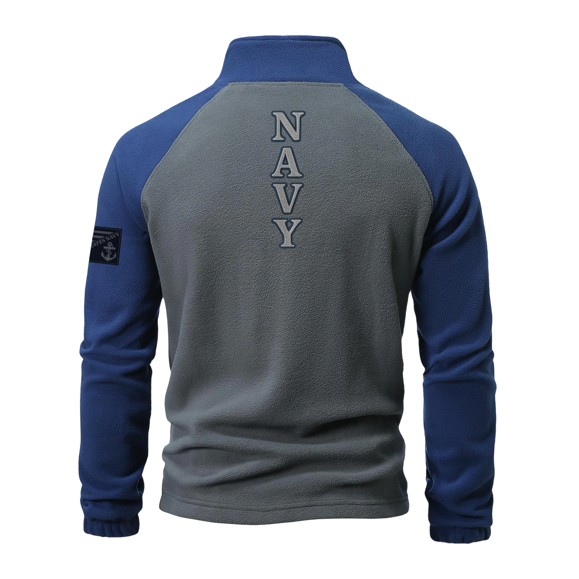 Navy Silver Anchor Half-Zip Raglan Sweatshirt