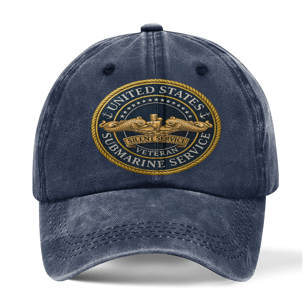 Submarine Service Gold Dolphins Washed Cap