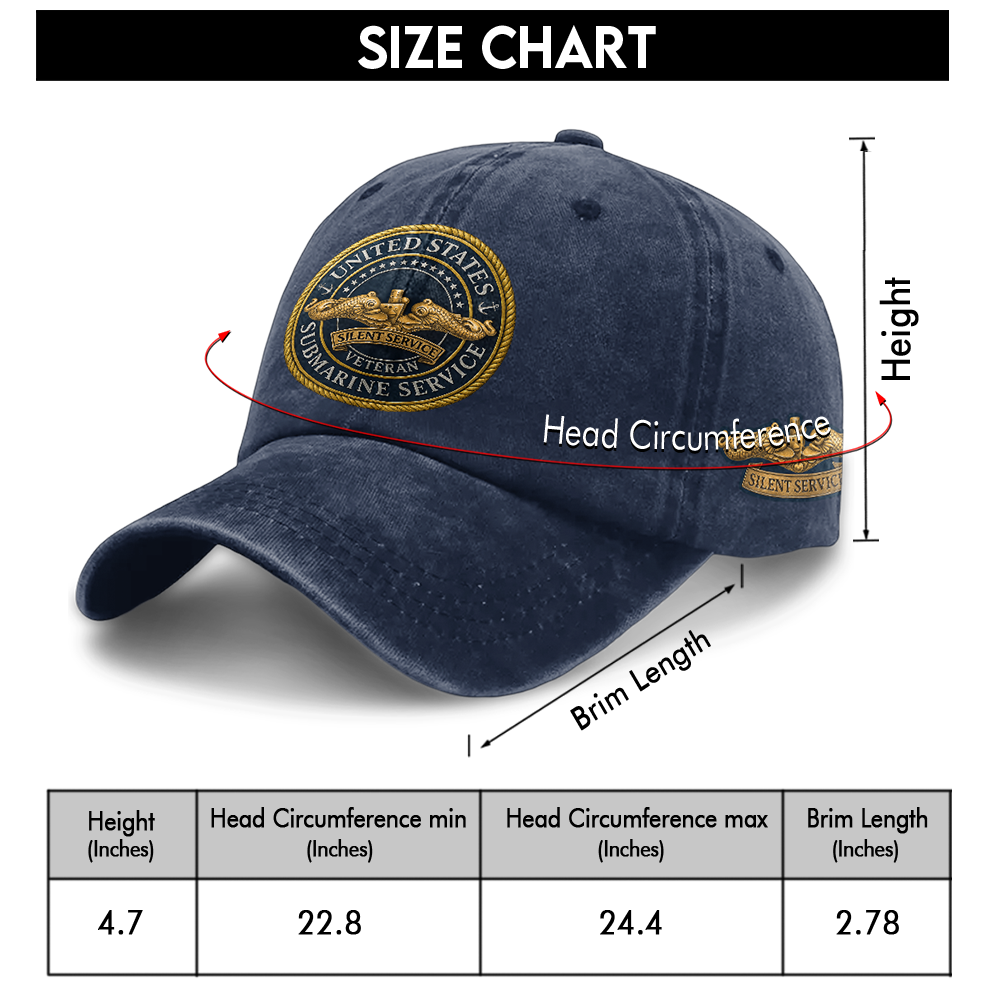 Submarine Service Gold Dolphins Washed Cap