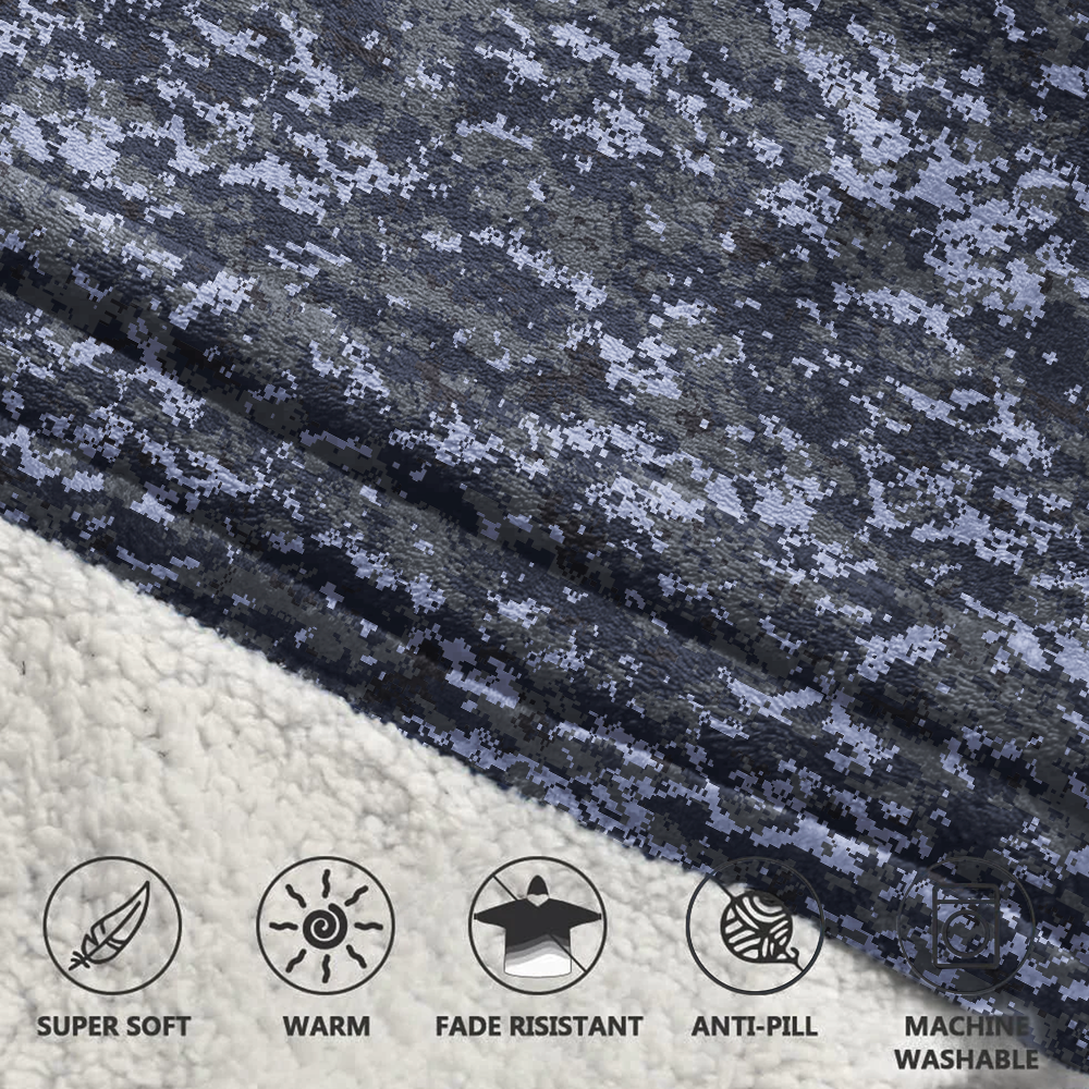 Navy Digital Type I Camouflage Blanket Hoodie