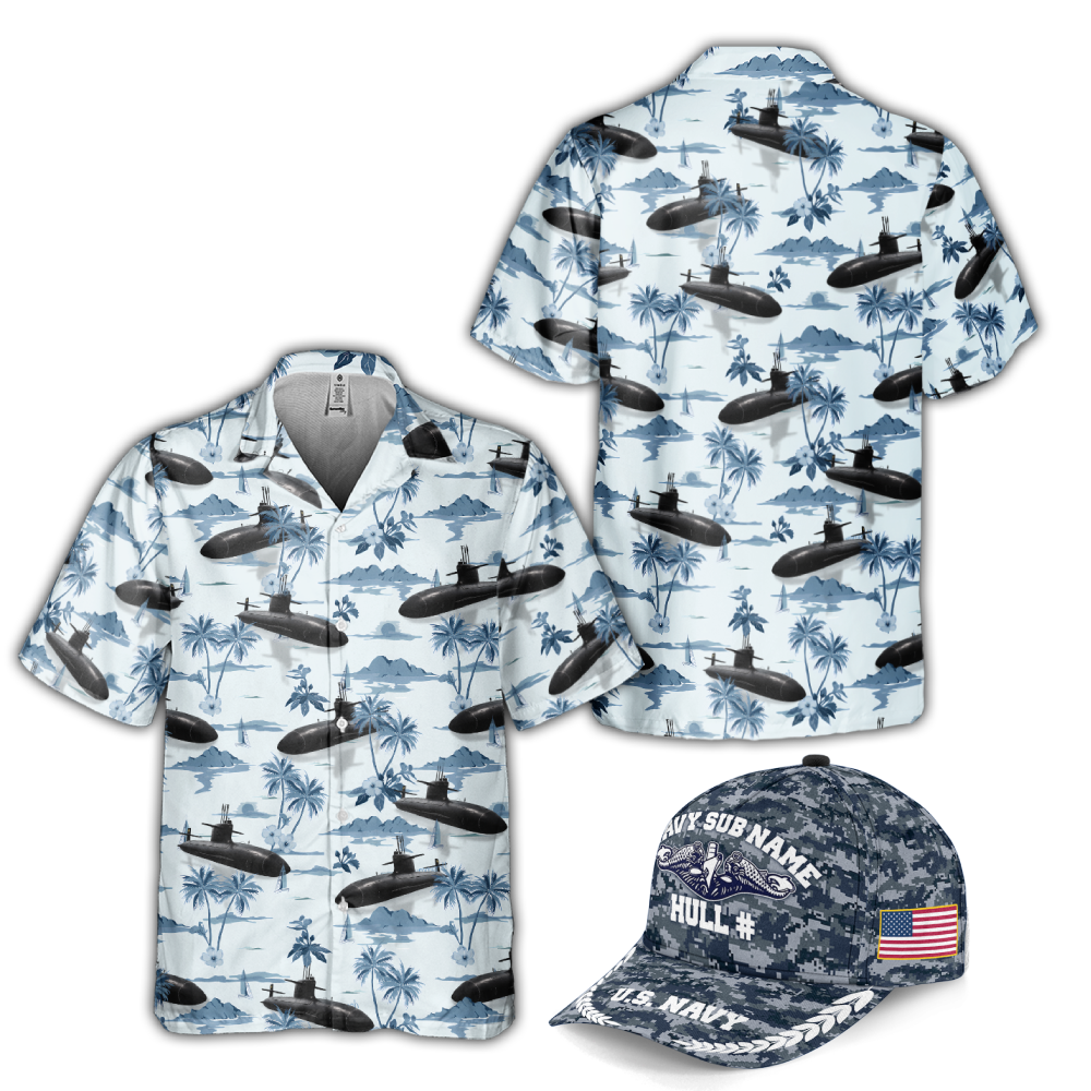 Navy Submarine Classic Cap & Cuban Shirt Combo