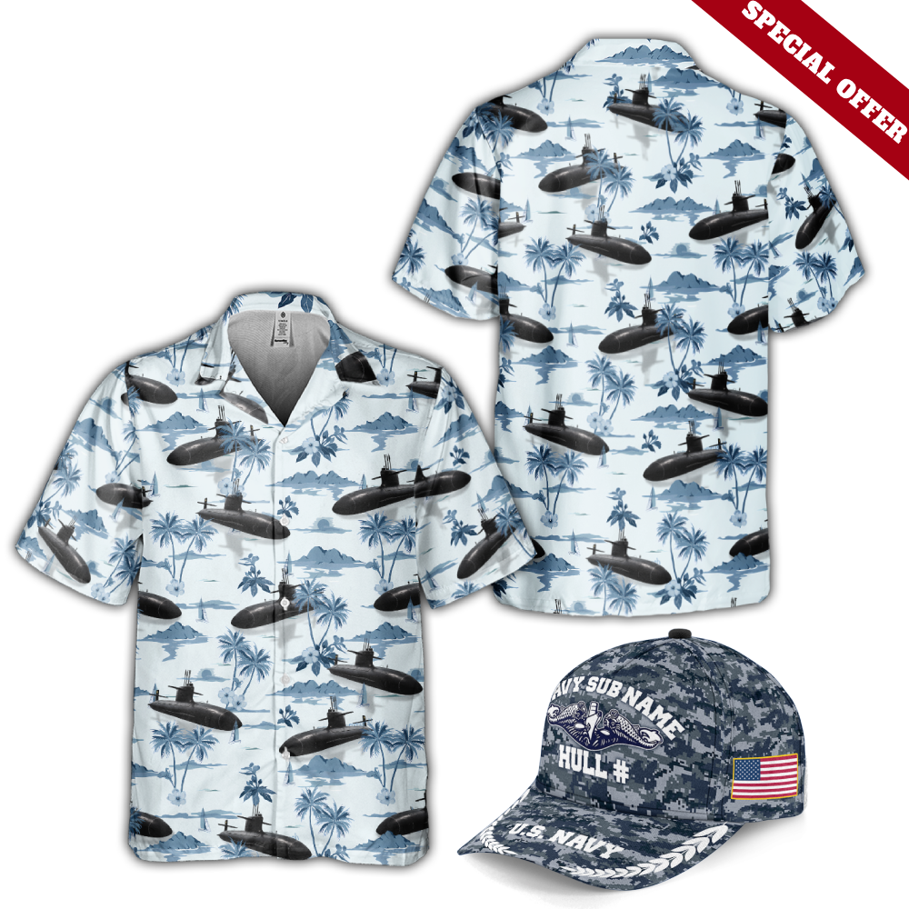Navy Submarine Classic Cap & Cuban Shirt Combo