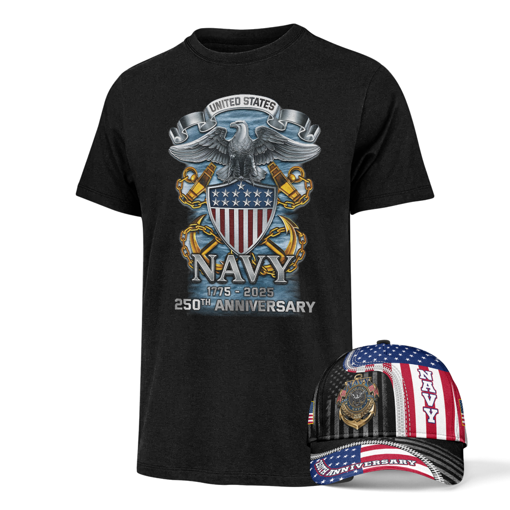 Navy 250th Anniversary Classic Cap & Classic Tee Combo